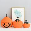 Natural Rope Handmade Basket Handmade Halloween Woven Pumpkin Basket with Lid for Candy Storage Trick or Treat Fun Cute for Kids