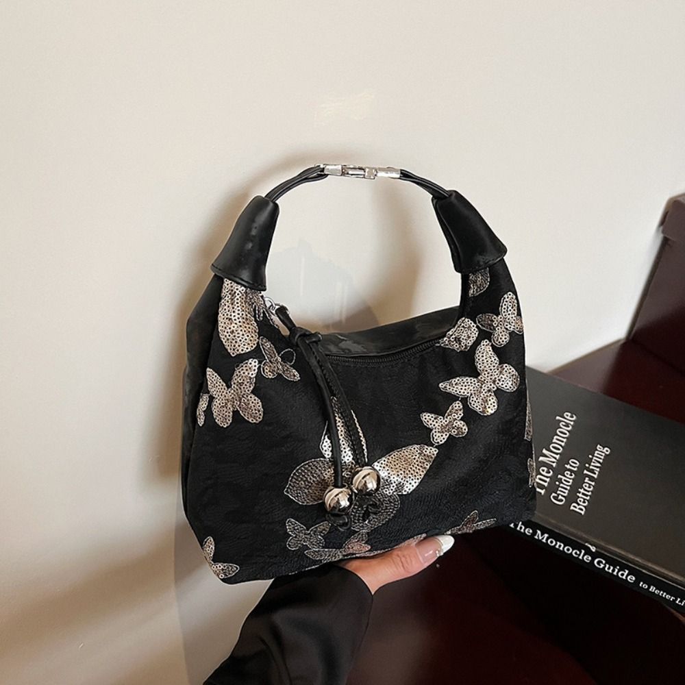 

Purses Chinese Style Handbag Butterfly Shoulder Bag Casual Cheongsam Bag Women чорний