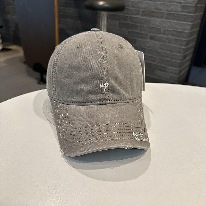 UP letter embroidered baseball cap for women, small face, deep top, wide bay eaves, sun protection, sunshade, soft top cap for men, American style