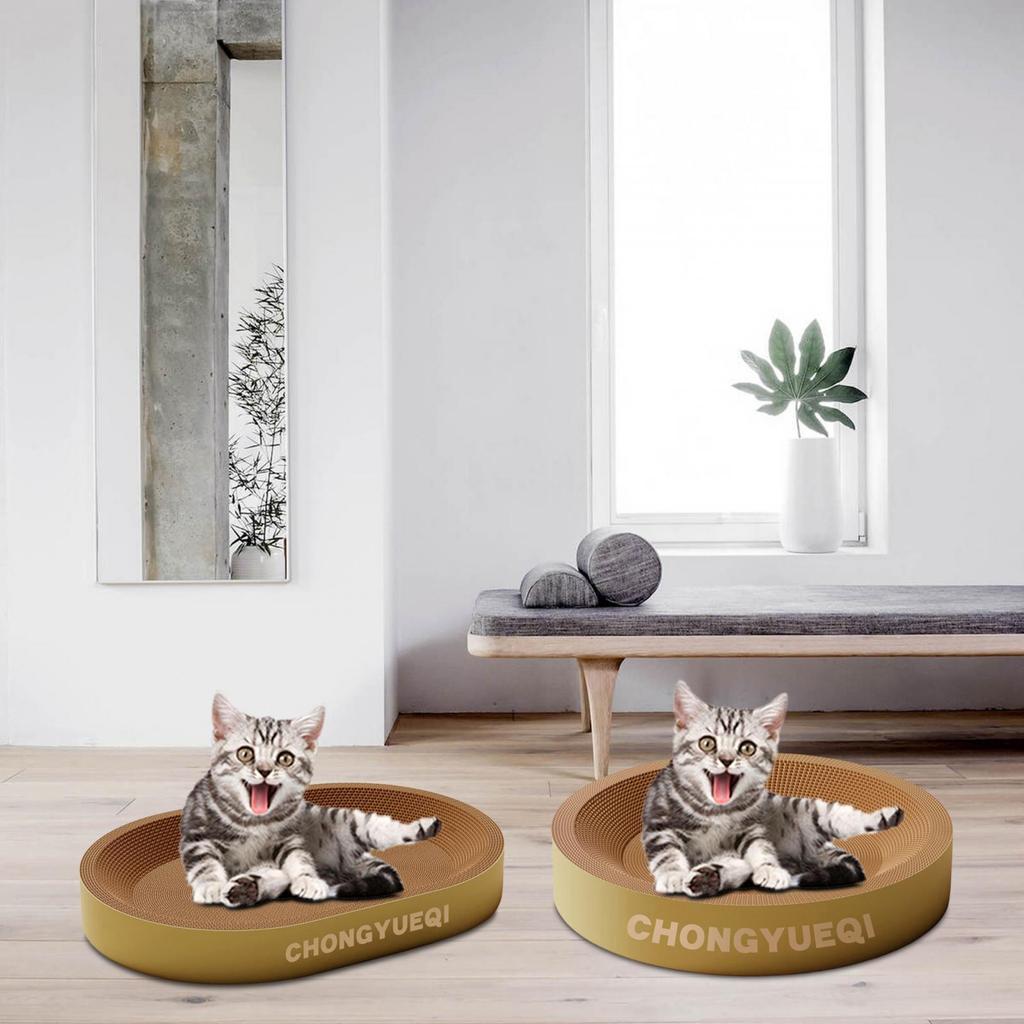 Cardboard Cat Scratcher, Scratch Bowl, Grinding Claw, Durable Recycle Board, Lounge Bed,