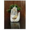 Resin Glossy Palm Gautam Buddha Statue (White, 17 X11 X7 Cm)