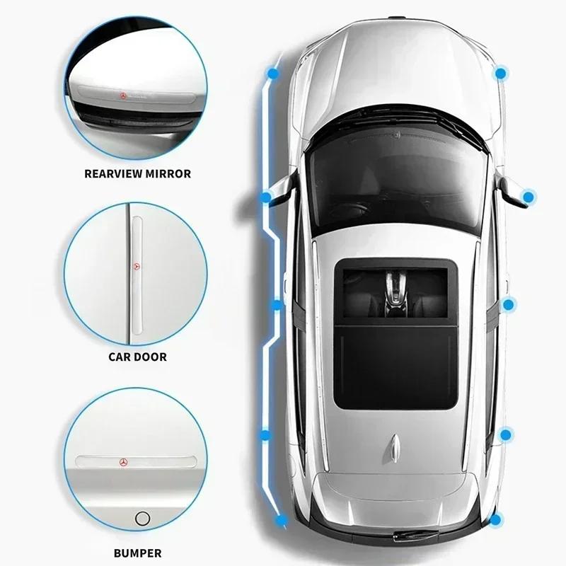 DQQ3 4pcs/set Car Door Bowl Handle Protector Stickers Transparent Anti-scratch Film for Mercedes Benz W211 W204 W210 W203 CLA GLA