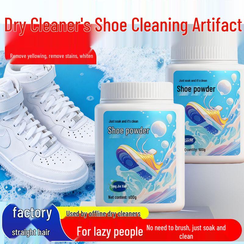 White Shoe Cleaner Kit: Stain Remover & Whitening Foam with Special Brush