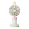 Qingpingguo Outdoor Travel USB Rechargeable Handheld Cartoon Fan, Three-Speed Desktop Fan.