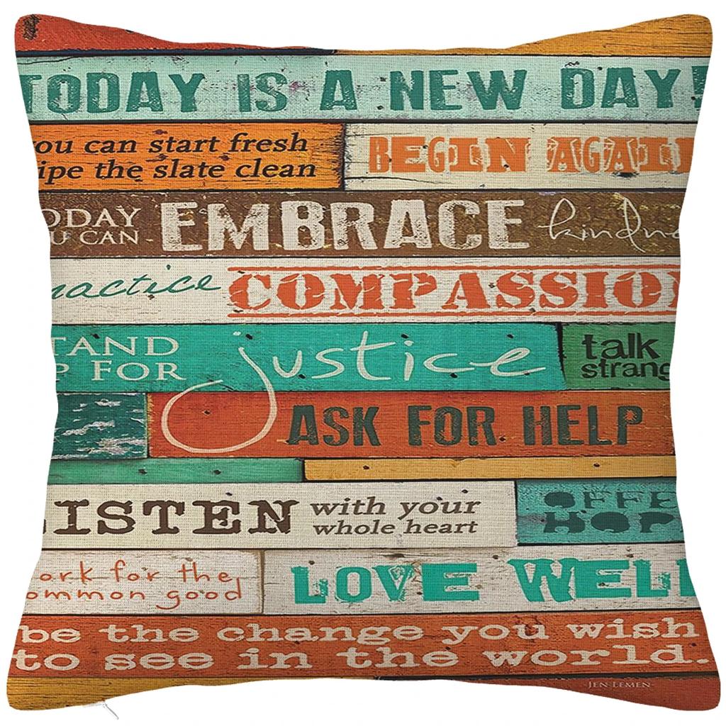 Retro retro style printed polyester pillowcase, living room sofa cushion cover, household pillow 40x40