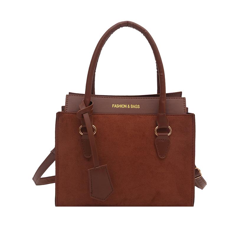 

Women S Color-Blocked Stylish And Versatile Casual Small Square Bag With Large Capacity And High-End Crossbody Bag one size темно-коричневого кольору