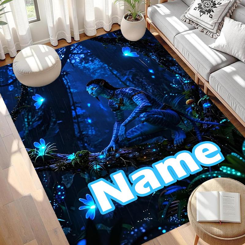 Custom Name Personalized Avatar Print Carpet, Versatile Home Decor Rug, for Playroom, Apartment, Balcony, Entryway, Hallway Gift