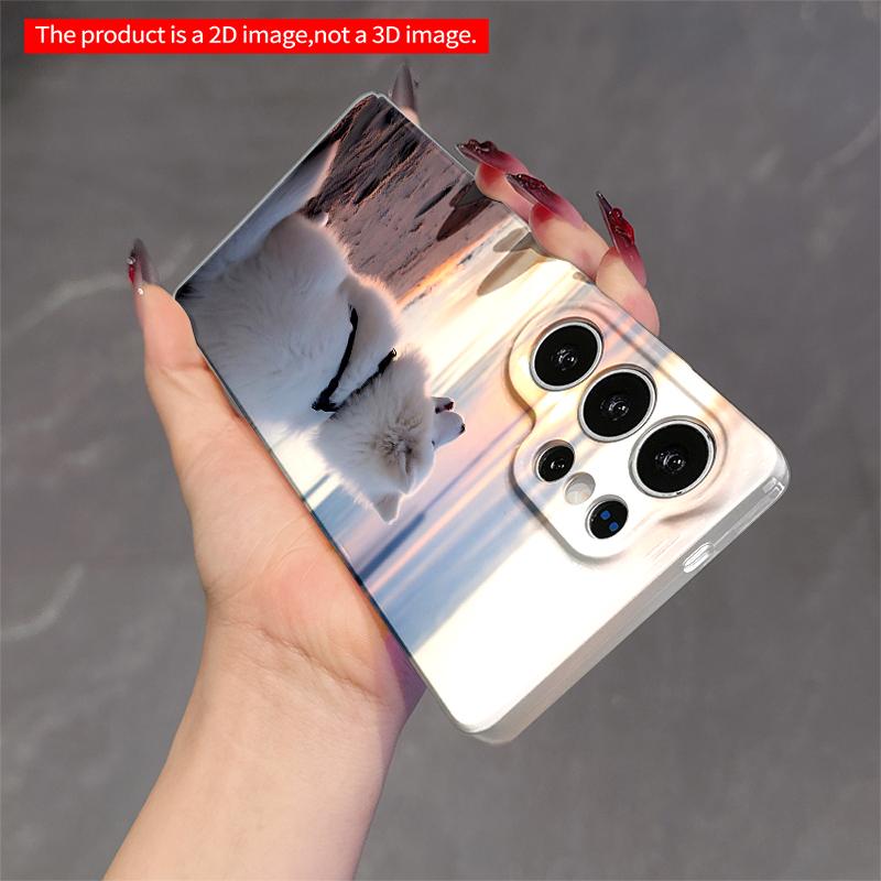 2DFlat Samsung phone case White Samoyed at Sunset Beach Applicable to Galaxy S22 S23 S24 S25ULTRA S26 A12 A13 A14 A15 A16