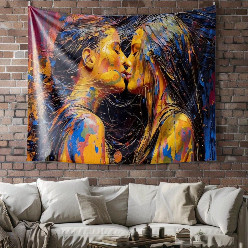 

Modern Abstract Women Digital printing polyester wall tapestry suitable for use in living rooms bedrooms offices bars and party 74x94cm(29x37in)