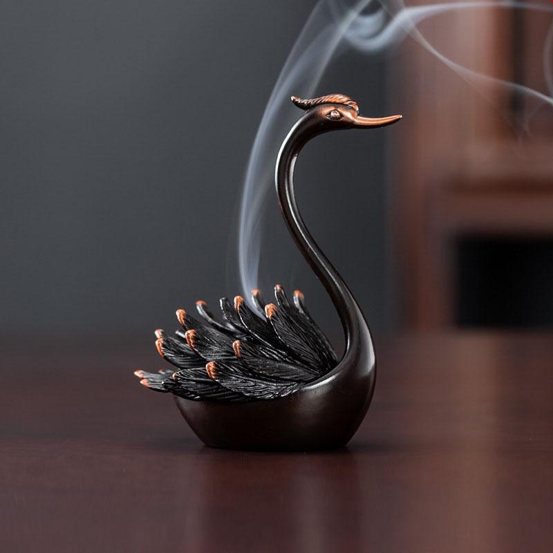 Creative Swan Plate Incense Burner Auspicious Cloud Blessing Decoration Home Ornaments Crafts Birthday Gift