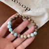 Jiangnan Style Aquamarine & Sandalwood Emotionally Stabilizing Women's Bracelet