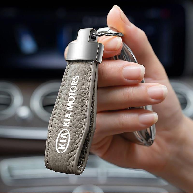 2026 Hot Car Sticker Car Key Chain Luxury Genuine Leather Keychain For Kia Sportage Cerato Optima K2 K3 K4 K5 Rio Picanto Soul C