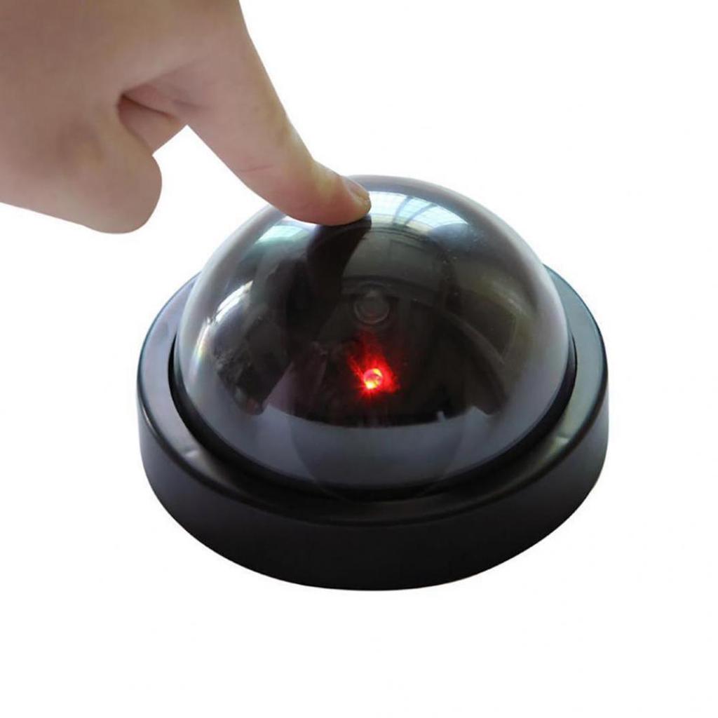 Red LED Sensor Light Up Fake Dummy Dome Surveillance Monitor Security Camera