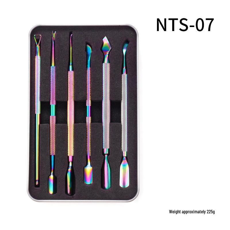 Manicure Tool Set: Precision Tweezers, Small Scissors, Clippers, Pusher, High-End Leather Case