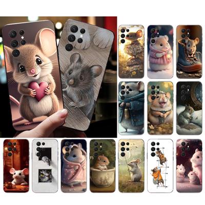 Cute Mouse Animal Rat Phone Case For Samsung S24 S23 S22 S21 S20 Ultra S20 S22 S21 S10E S20 FE S24 Plus Shell Case