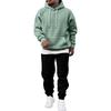 Men's Casual Sweatshirt Set with Knit Pattern for Fall Winter Daily Wear