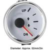 Trim Gauge Boat 52mm/2in UP-DN Boat Marine Trim Gauge 0-190ohm Trim Tilt Indicator Red Backlight(Silver frame on white) for trim gauge for boat