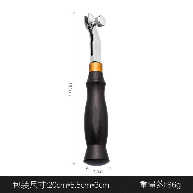 Adjustable Leather Edger Creaser Wooden Handle Stainless Steel Professional Press Skiving Tool for DIY Leather Craft