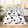 Milk Cow Pattern Bedding Set King Queen Animals Theme Comforter Cover Chocolate Brown Duvet Cover Cute Kawaii Cattle Quilt Cover