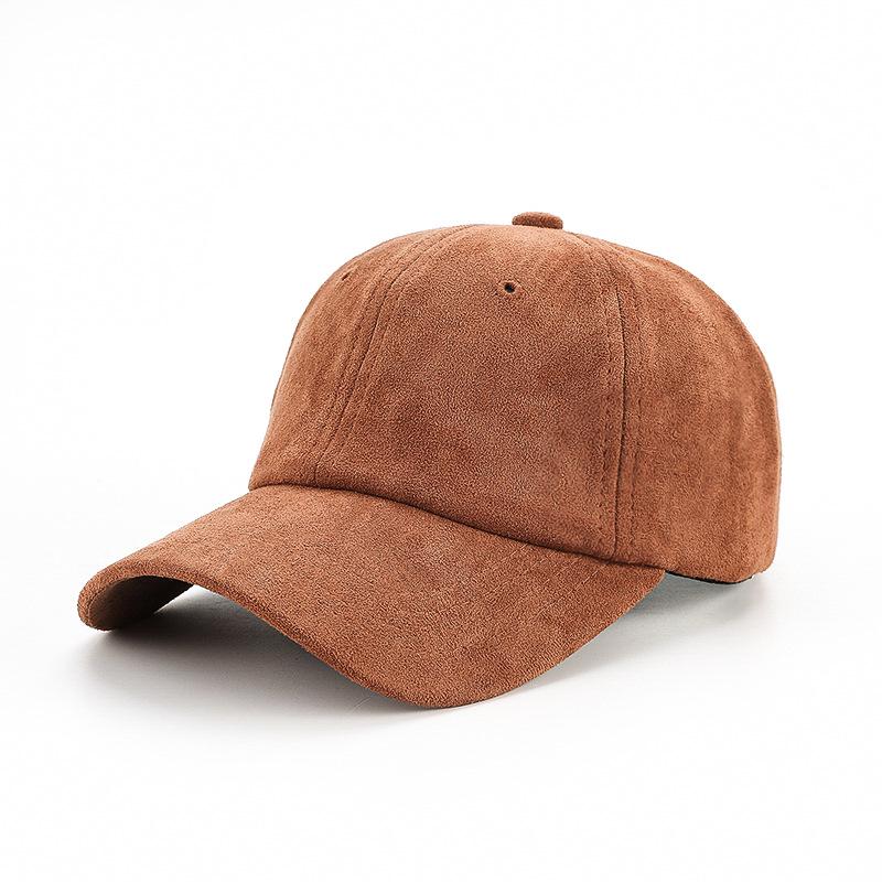 Unisex Suede Soft Top Baseball Cap – Versatile Solid Color Duckbill with Sunshade Curved Brim
