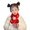 Cute Cartoon Rabbit Pompom Scarf Winter Warm Knitted Neck Warmer Women Men Unisex Fashionable Red Festive Accessory