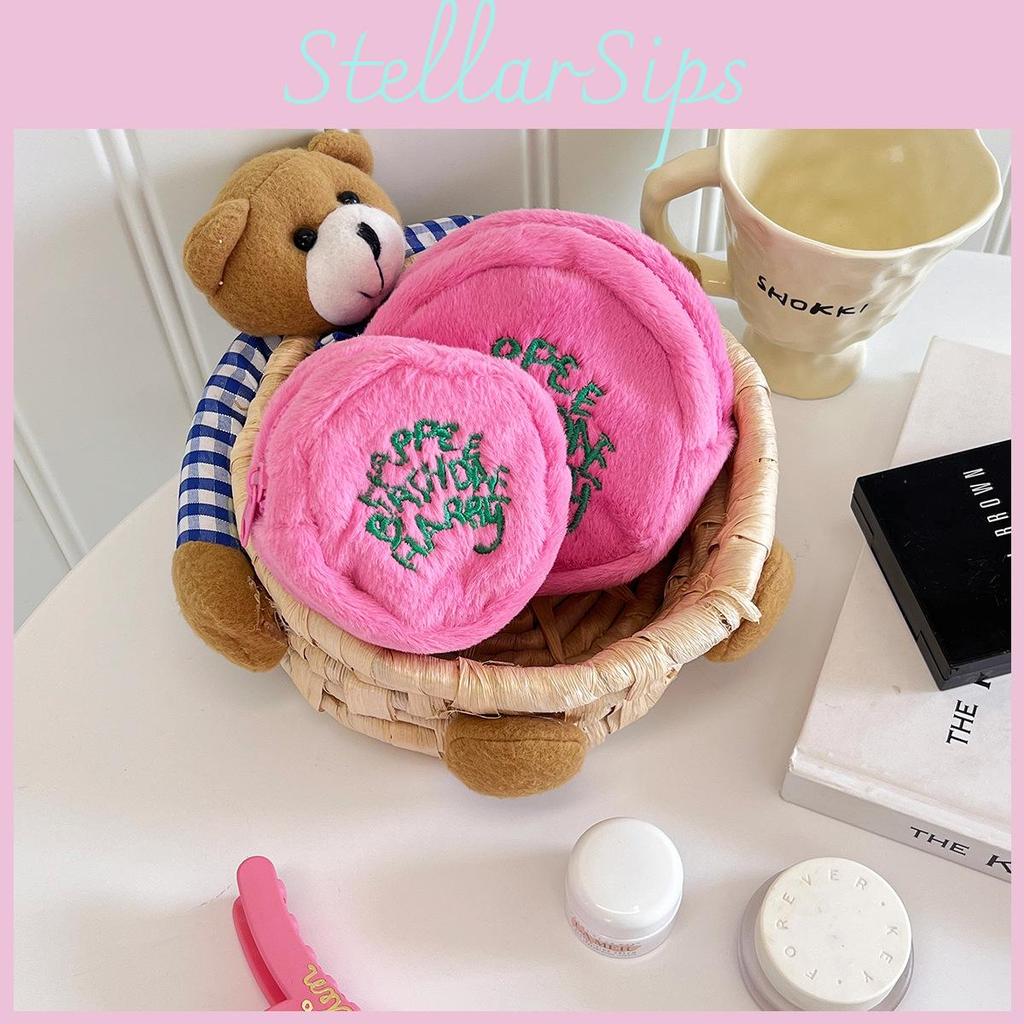 Fashionable Urban Minimalist Plush Coin Pouch For Girls Ideal For Earphones And Cosmetics