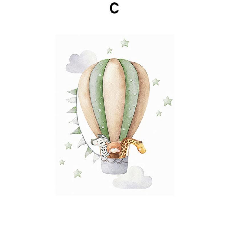 Balloon Lion Tiger Giraffe Rainbow Ship Nursery Wall Art Canvas Painting Nordic Posters And Prints Pictures Baby Kids Room Decor