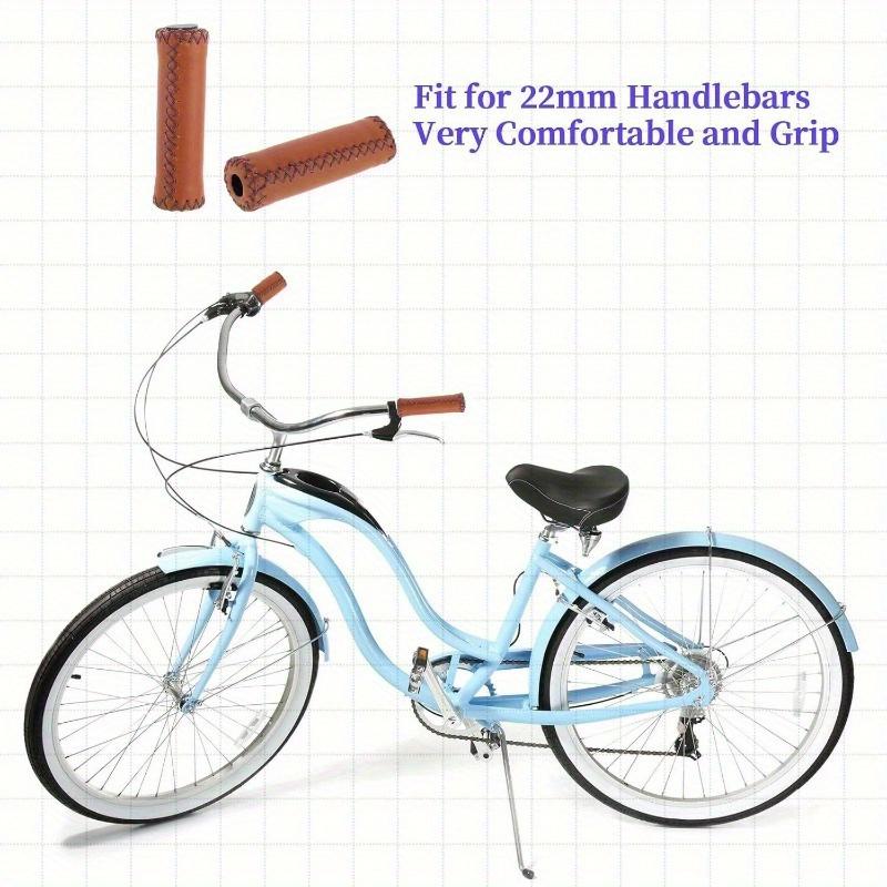1 Paar Braune Fahrradlenkergriffe, Weiche Synthetik-Komfort-Lenkerbezüge für Fahrräder, Griffe | Vintage-Fahrrad-Look | Griffe mit weicher Textur, Fahrradzubehör