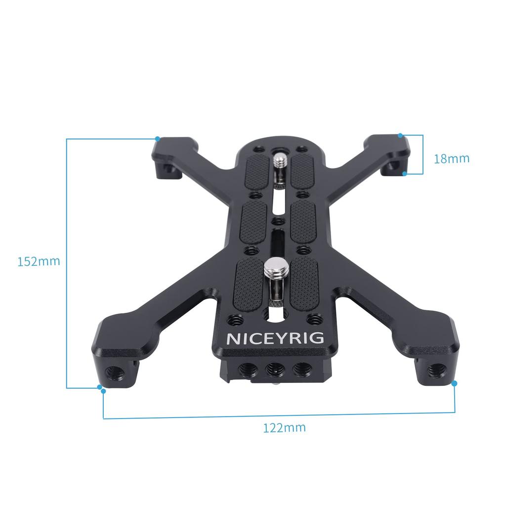 Niceyrig Arca-Swiss Standard Quadruped Base Plate for DSLR Rigging Cages, Compatible with Arca-Swiss Standard Tripods (Large-530)