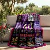 Happy 40Th Birthday Personalized Outdoor Blanket Customize Your Name Soft Warm Cozy Great For Picnics Outdoor Travel And Camping Sofa Office For All