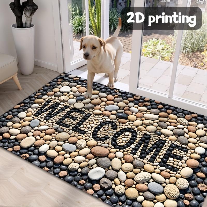3D Pebble Welcome Mat, Non-slip Washable Entrance Rug, Floor Carpet for Kitchen, Bathroom and Home Decoration