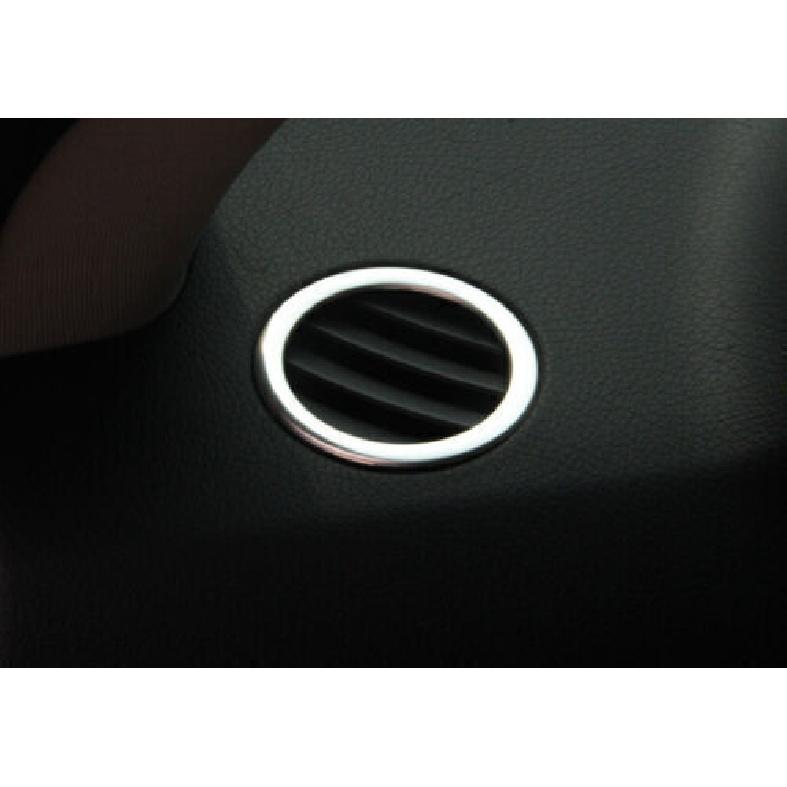 Silver Steel Vent Trim For Benz E-Class 2009-2015 Dashboard L&R Air Outlet 2PCS