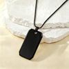 Stainless Steel Engravable Dog Tag Pendant Necklace with Snake Bone Chain