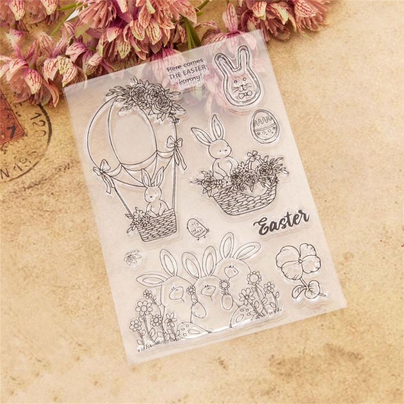Easter Rabbit Clear Stamps and Cutting Dies for Card Making Album Photo Decorations Die Cut Seal DIY Scrapbooking Decors