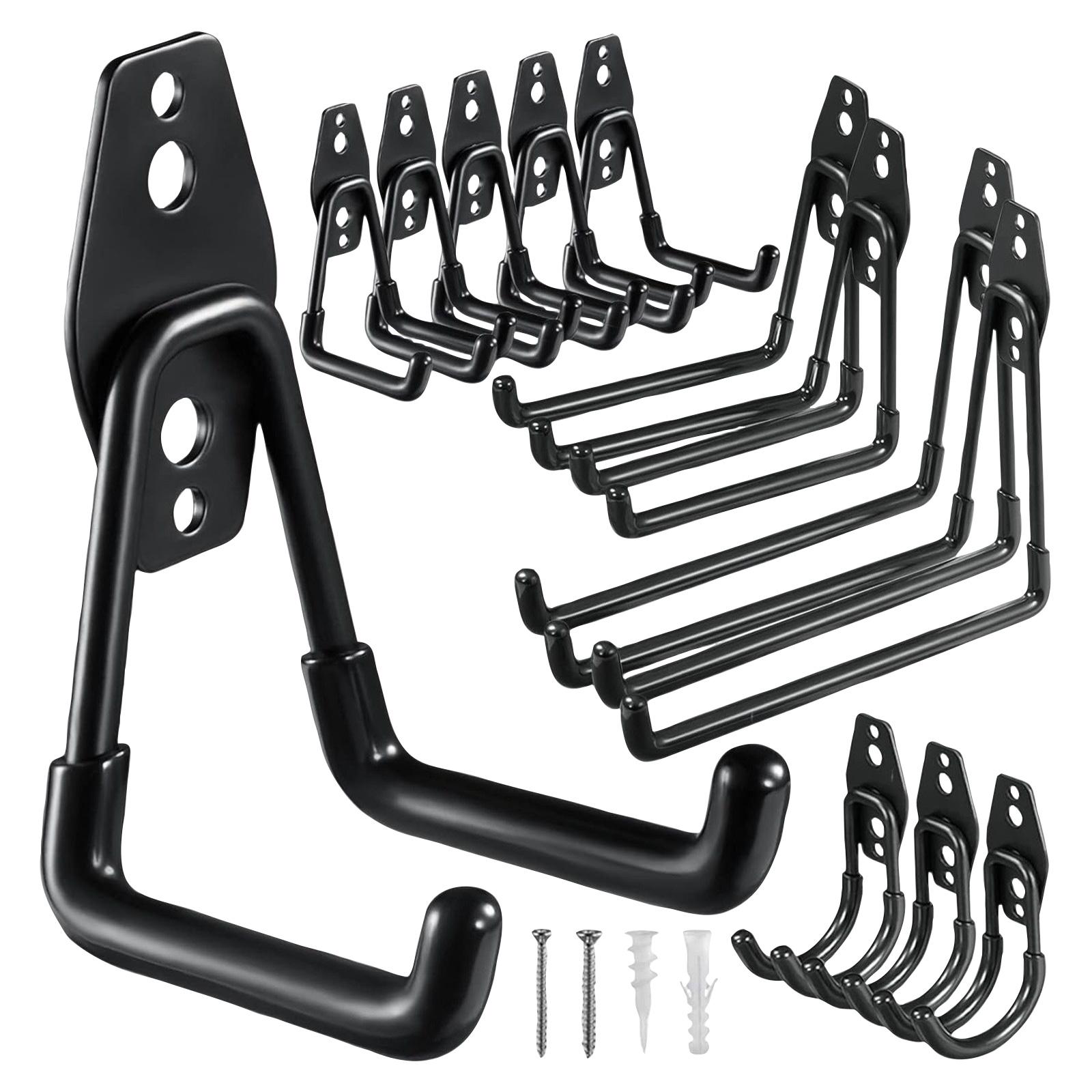 

Набор из 12 прочных гаражных крючков, Гаражные крючки, Садовые склады, Предметы для хранения, Металлические крючки One Size чёрный
