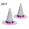 Halloween Witch Hat Decorations 2 Pcs Mini Felt Hats, Cute Tiny Wizard Wine Multi Color Hats Bottle Topper for Party Favors, DIY Crafts, Home