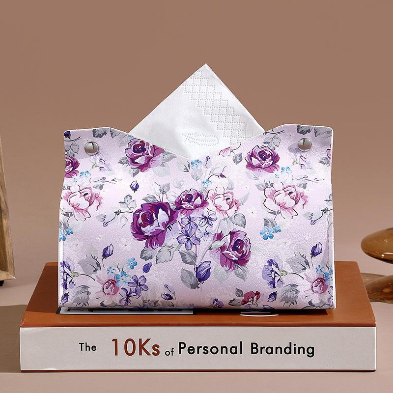 1 ks Obal na papírové utěrky Interiér auta Kožené Malování Stahovací Módní Krabička na kapesníky Úložný box Držák na kapesníky