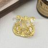 Harp Brooch Classical Elegant Solid Art Corsage Palace Style Men's and Women's Matte Pin Accessories