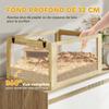 Cage Hamster Rodent 3 Levels, Removable Bottom, Hut, Swing, 60x40x75cm, Natural Wood Finish