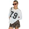 Women's Retro Loose Fit Basic T-Shirt with Digital Print V-Neck Short Sleeve Sports Top