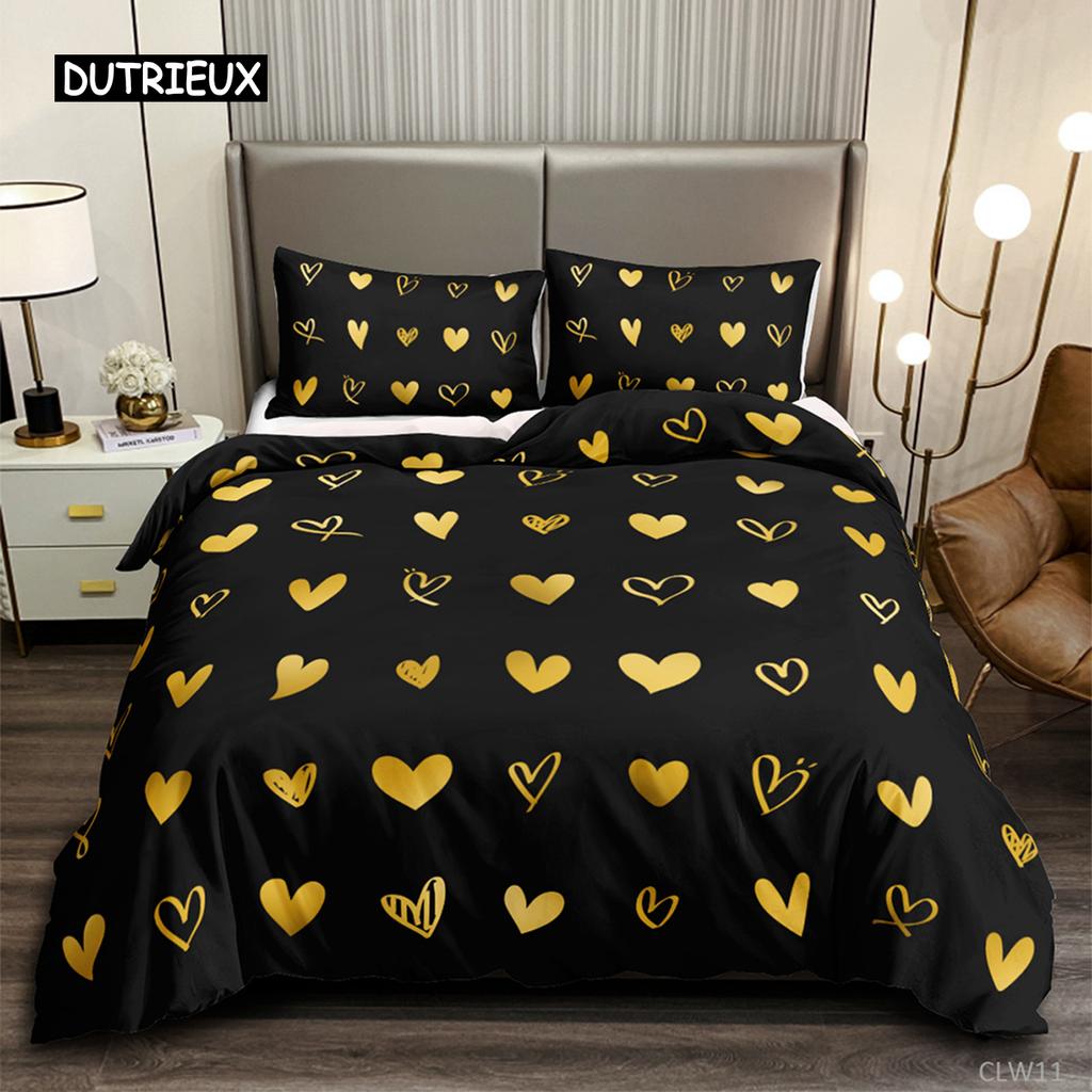 Romantic Duvet Cover Set Red Rose Bedding Set Printed Adult Teen Comforter Cover Blossom Flower Theme Twin Polyester Quilt Cover