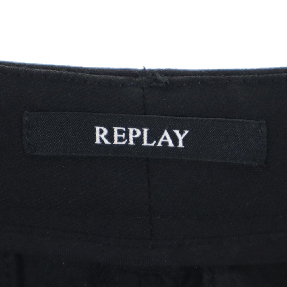 Ungetragen REPLAY Lame Knöchellange Hose W25 schwarz Damen Gebraucht