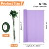 6pcs Crepe Paper Roll with Floral Stem Wire and Green Floral Tapes for Wedding Ceremony Various Large Festivals Decoration