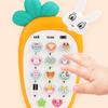 Creative Cartoon Rabbit Carrot Simulation Music Phone Toys Silicone Can Chew Mobile Phones Baby Education Learning Props Gifts