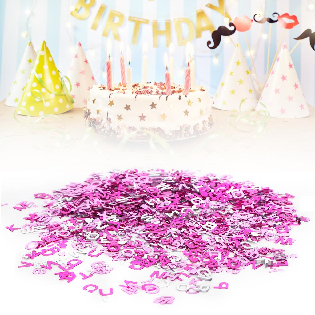 8mm Pink Confetti Party Glitter Sequin Table Decorations for Girl Baptism OrnamentsLetter