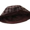 Plaid Double-sided Suede Bucket Hat Women's Autumn and Winter New Basin Hat Versatile Face Small Plain Bucket Hat