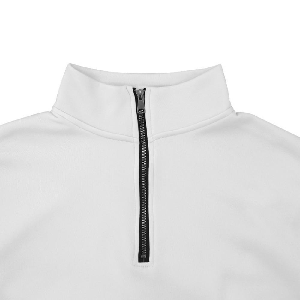 Podzim Zima Pánské Ležérní Jednobarevné Mikiny Módní Stojáček s Polovičním Zipem Sportovní Pulovr Společenský Streetwear