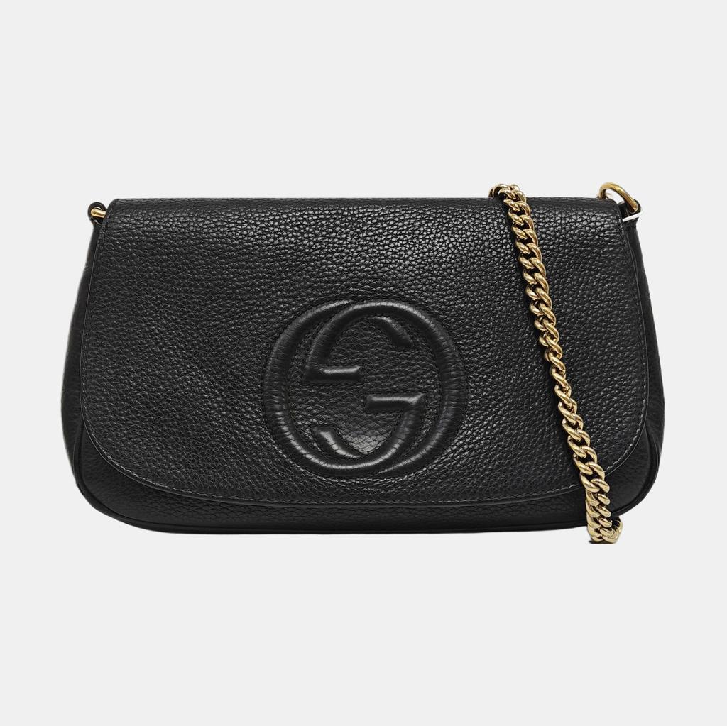 [Gebraucht] Geprägtes Logo Kette Quaste Leder Crossbody Umhängetasche - Gut #FU4MSI