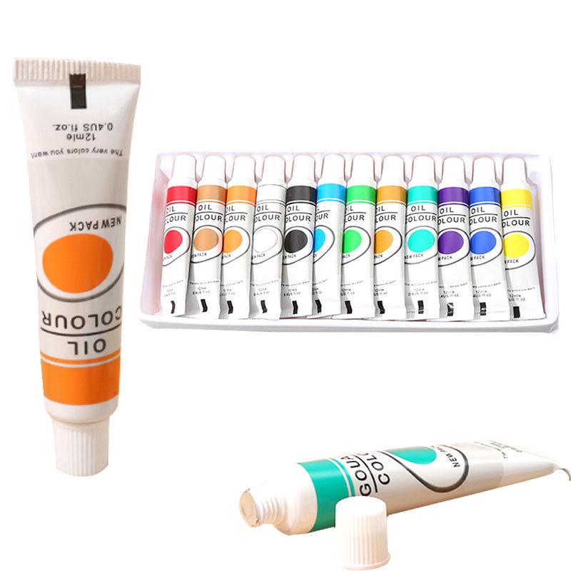 12-Color Kids' Paint Set: Waterproof, Sunproof, Squeeze-Type Hand-Painting Kit