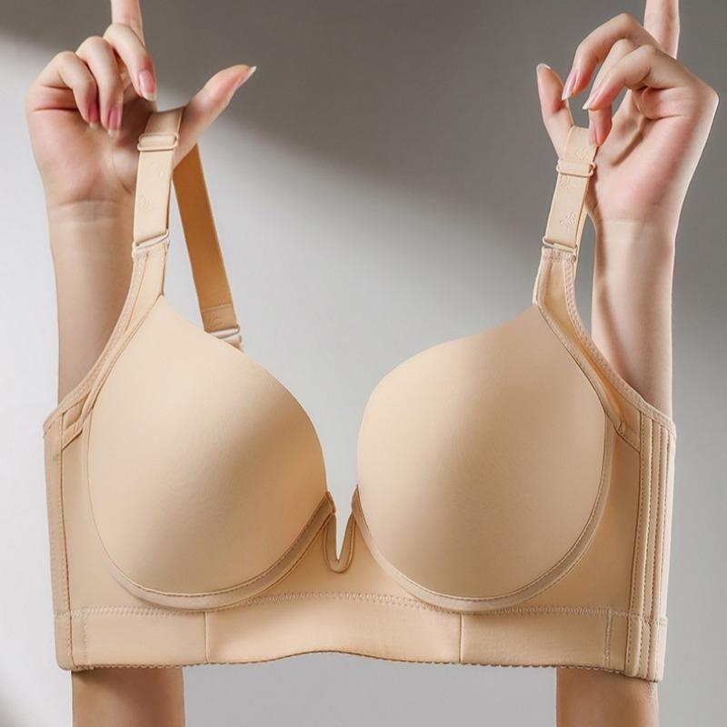 Bezešvá nastavitelná krásná záda plus size push-up podprsenka